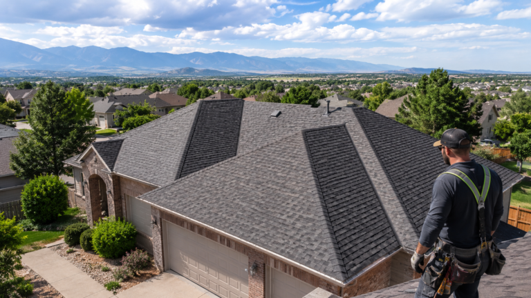 Services Completed asphalt shingle roofing project on a Colorado Springs home